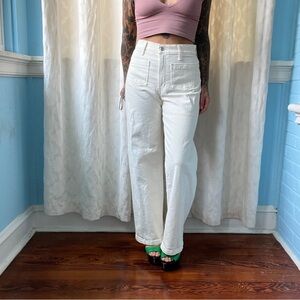madewell perfect vintage wide leg jean offwhite cream size 27